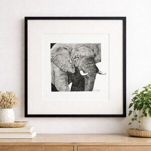 Ken Prescott 1977 Elephant Limited Edition Print Signed 129/200 Framed Artwork 2